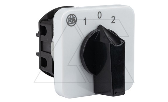 Переключатель BS 16 201K U, 1P, 20A, тип 1→0←2, 1NO на 1_2, без перемычек, на дверь, фронт IP40 фото