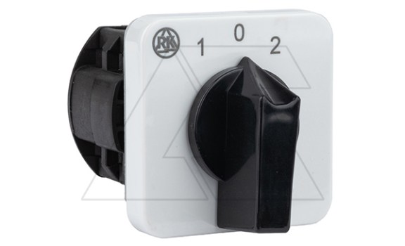 Переключатель BS 16 202K U, 2P, 20A, тип 1→0←2, 2NO на 1_2, без перемычек, на дверь, фронт IP40 фото