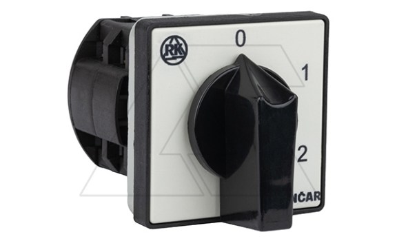 Переключатель PS 16 123 U, 2P, 20A, тип 0-1-2, 2NO на 1_2, на дверь, фронт IP40 фото