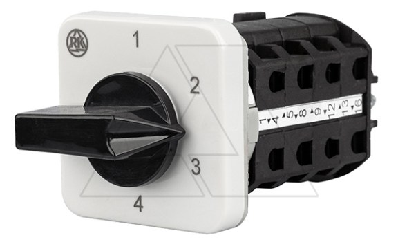 Переключатель BS 16 87 U, 2P, 20A, тип 1-2-3-4, 2NO на 1_4, на дверь, фронт IP40 Rade Koncar даташит схема