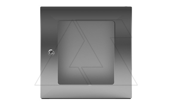 Щит ECOR моноблочный 400x300x200мм (ВxШxГ) из нерж. стали навесной с монт. панелью со стеклянной дверью, 1 язычковый замок, дно глухое, IP66 ETA даташит схема