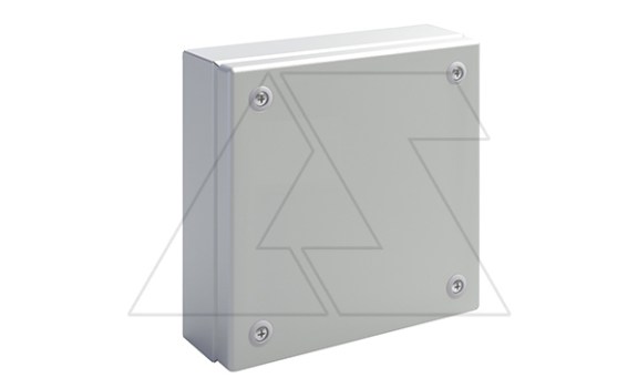 Коробка распределительная EGRAN 150x150x120 (ВxШxГ) с крышкой на 4-ех невыпадающих 1/4 винтах, сталь 1,2мм, RAL7035, IP66 фото