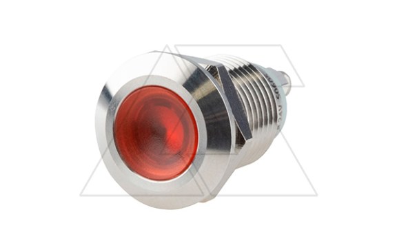 Индикатор FM12L, красный, LED 24VAC/DC, 12mm, винт. зажим, нерж. сталь, IK10, IP67 фото