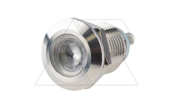 Индикатор FM12L, белый, LED 24VAC/DC, 12mm, винт. зажим, нерж. сталь, IK10, IP67 фото