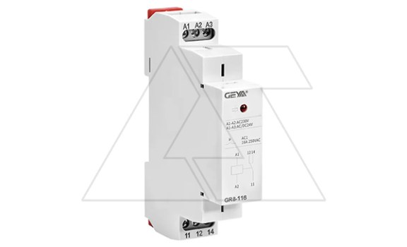 Реле промежуточное модульное GR8-116-230, 1CO, 16A(250VAC/24VDC), 230VAC/24VAC/DC, LED, 1M фото