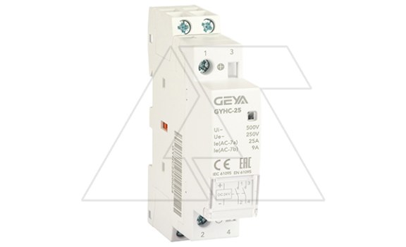 Контактор модульный GYHC-2P, 25A, 2NO, 24VDC, 1M фото