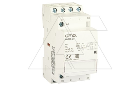 Контактор модульный GYHC-4P, 25A, 2NO+2NC, 24VAC/DC, 2M фото