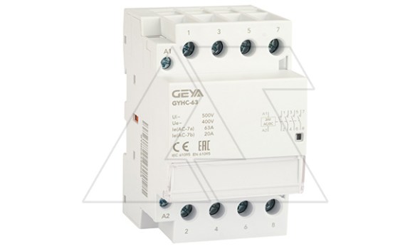 Контактор модульный GYHC-4P, 63A, 4NO, 24VDC, 3M фото