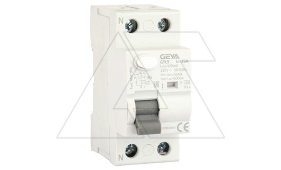 УЗО GYL9-2P-25A-300mA, 2P, 25A, 6 kA, 300mA, тип A, 2M фото