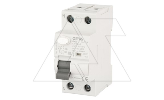 УЗО GYL9-2P-25A-30mA, 2P, 25A, 6 kA, 30mA, тип AC, 2M фото