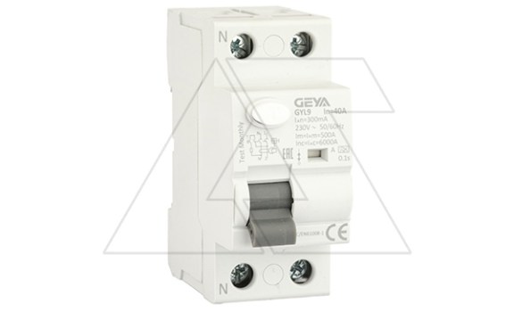УЗО GYL9-2P-40A-300mA, 2P, 40A, 6 kA, 300mA, тип A, 2M фото