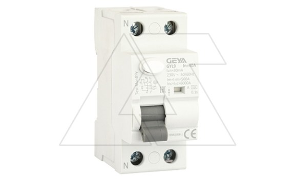 УЗО GYL9-2P-40A-30mA, 2P, 40A, 6 kA, 30mA, тип A, 2M фото