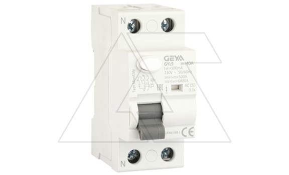 УЗО GYL9-2P-40A-100mA, 2P, 40A, 6 kA, 100mA, тип AC, 2M фото