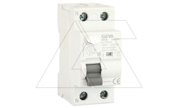 УЗО GYL9-2P-63A-30mA, 2P, 63A, 6 kA, 30mA, тип A, 2M фото