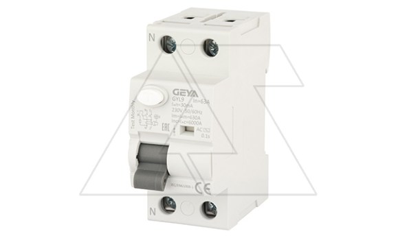 УЗО GYL9-2P-63A-30mA, 2P, 63A, 6 kA, 30mA, тип AC, 2M фото
