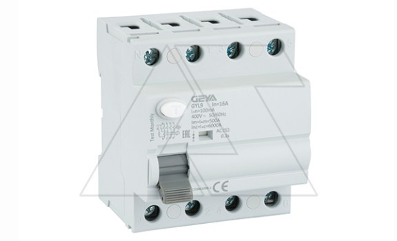 УЗО GYL9-4P-16A-100mA, 4P, 16A, 6 kA, 100mA, тип AC, 4M фото