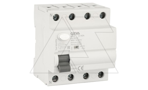 УЗО GYL9-4P-40A-30mA, 4P, 40A, 6 kA, 30mA, тип AC, 4M фото