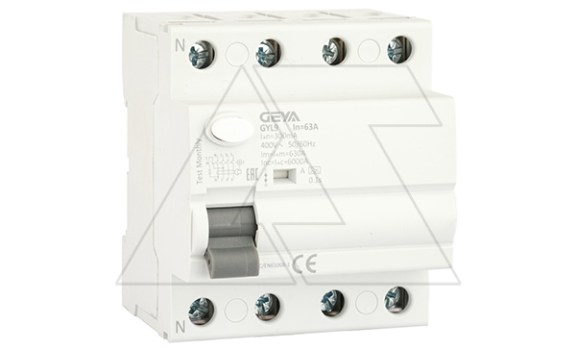 УЗО GYL9-4P-63A-300mA, 4P, 63A, 6 kA, 300mA, тип A, 4M фото