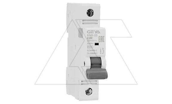 Авт. выключатель GYM9-125-1P-100C, 1P, 100A, хар-ка C, 6kA, 1M фото