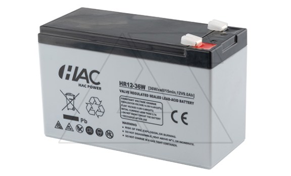 Батарея аккумуляторная HAC HR12-36W, F2, 12V/9Ah, 151х65х94(100) ДхШхВ, 2.5 кг, 8 лет фото