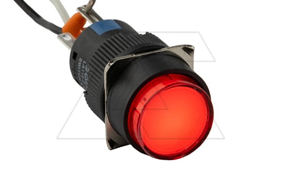 Кнопка плоская LA115-C, возврат, красная, круглая, подсветка 24VAC/DC, 1CO, 16mm, IP40 GQELE даташит схема