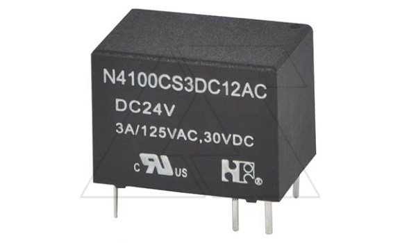 Реле N4100CHS3DC12AC, 1CO, 3A(125VAC/30VDC), 12VDC, Ag, для печатных плат, IP67 фото