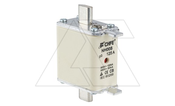 Вставка плавкая NH00S, 125A, 500VAC, 120kA, тип gG, с двойной индикацией фото