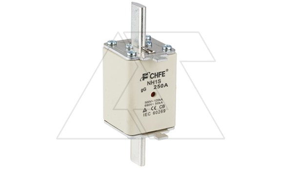 Вставка плавкая NH1S, 250A, 500VAC, 120kA, тип gG, с двойной индикацией фото