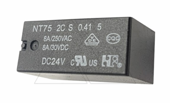 Реле NT75 2C S 0.41 5 8 DC24V, 8А(277VAC/30VDC), 2CO, AgSnO2, 24VDC, растр 5mm, IP67 фото