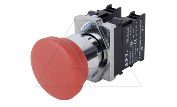 Кнопка аварийной остановки PB1S 40mm, разблок. вытягиванием, 1NC, 6A 230VAC/24VDC, 22mm, IP65 фото