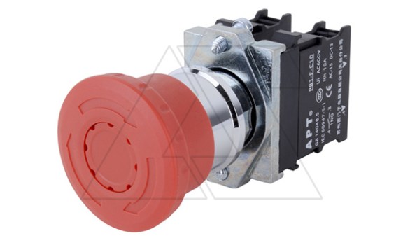 Кнопка аварийной остановки PB1S 40mm, разблок. поворотом, 1NC, 6A 230VAC/24VDC, 22mm, IP65 фото