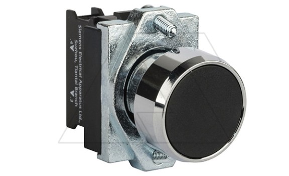 Кнопка плоская PB1S, черная, с фиксацией, без подсветки, 1NO, 6A 230VAC/24VDC, 22mm, IP65 фото