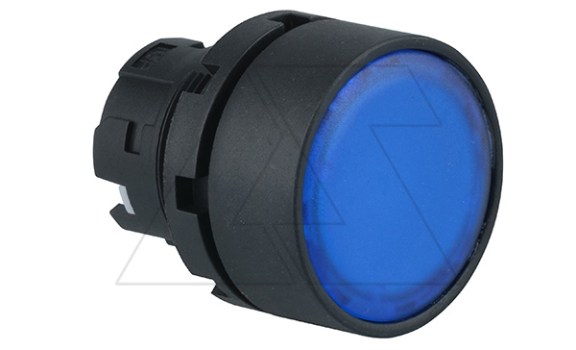 Головка кнопки PB3E, плоская, синяя, без фиксации, с подсветкой, 22mm, IP65 фото