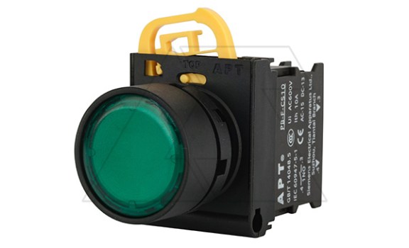 Кнопка плоская PB3E, зеленая, без фиксации, с подсветкой без LED, 1NO, 6A 230VAC/24VDC, 22mm, IP65 фото