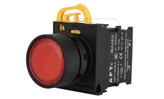 Кнопка плоская PB3E, красная, без фиксации, с подсветкой без LED, 1NO, 6A 230VAC/24VDC, 22mm, IP65 фото