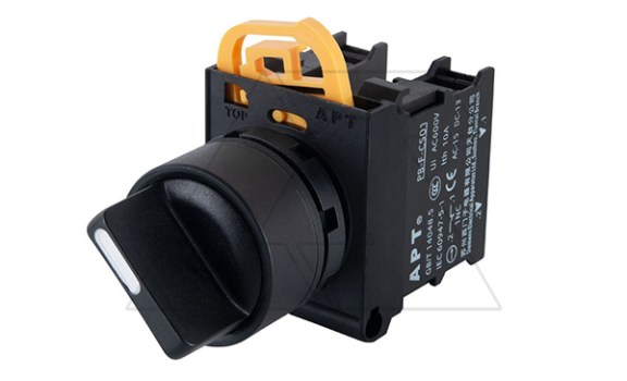 Переключатель PB3E, черный, 0<-I, возврат, 1NO, 6A 230VAC/24VDC, без подсветки, 22mm, IP65 фото