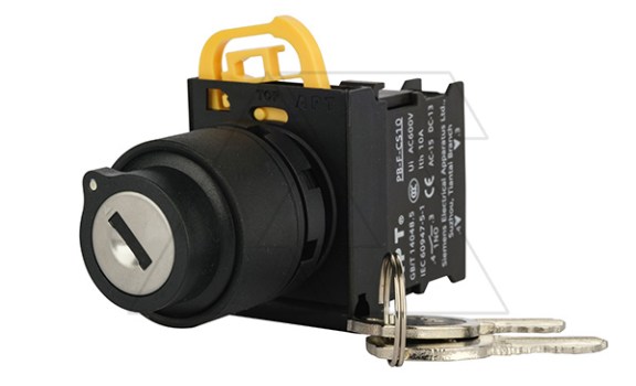 Переключатель PB3E, с ключом, 0-I, фиксация, ключ выним. в 0, 1NO, 6A 230VAC/24VDC, 22mm, IP65 фото