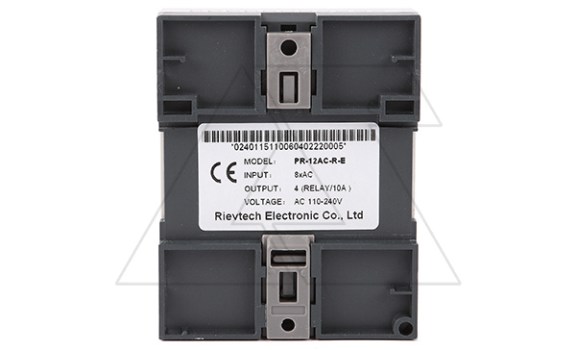 Программируемый логический контроллер PR-12AC-R-E, 110_240VAC, 8DI, 4RO, RTC, RS232, нерасширяемый Rievtech даташит схема