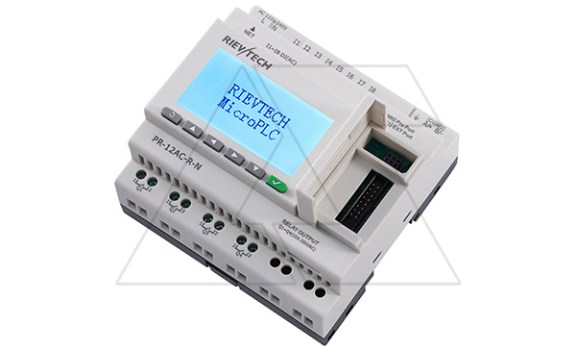 Программируемый логический контроллер PR-12AC-R-N, 110_240VAC, 8DI, 4RO, RTC, SD, RS485, Ethernet, ЖКИ Rievtech даташит схема