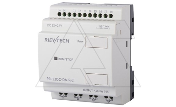 Программируемый логический контроллер PR-12DC-DA-R-E, 12_24VDC, 8DI(4AI), 4RO, RTC, RS232, нерасширяемый фото