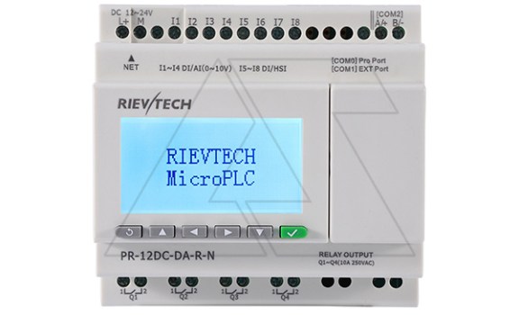 Программируемый логический контроллер PR-12DC-DA-R-N, 12_24VDC, 8DI(4AI), 4RO, RTC, SD, RS485, Ethernet, ЖКИ фото