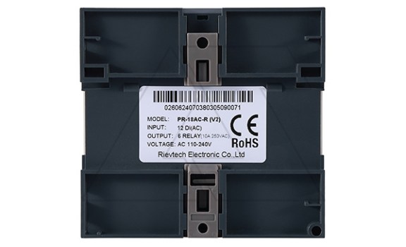 Программируемый логический контроллер PR-18AC-R, 110_240VAC, 12DI, 6RO, RTC, RS232, RS485, ЖКИ Rievtech даташит схема