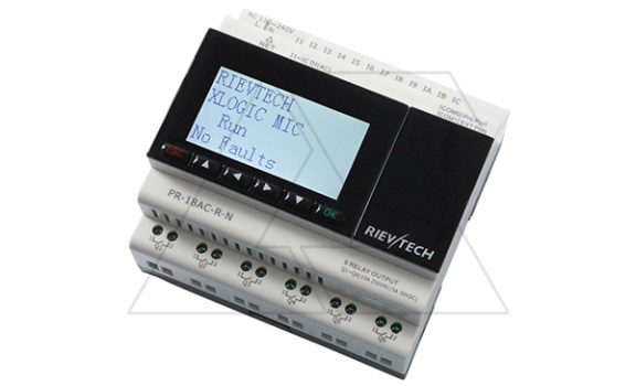 Программируемый логический контроллер PR-18AC-R-N, 110_240VAC, 12DI, 6RO, RTC, SD, Ethernet, ЖКИ Rievtech даташит схема