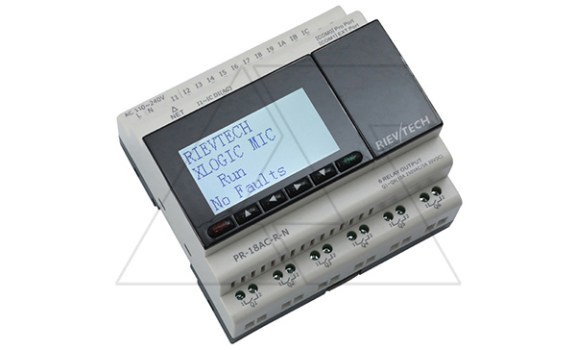 Программируемый логический контроллер PR-18AC-R-N, 110_240VAC, 12DI, 6RO, RTC, SD, Ethernet, ЖКИ Rievtech даташит схема