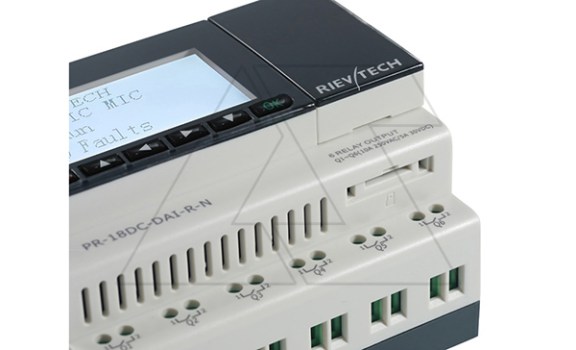 Программируемый логический контроллер PR-18AC-R-N, 110_240VAC, 12DI, 6RO, RTC, SD, Ethernet, ЖКИ Rievtech даташит схема