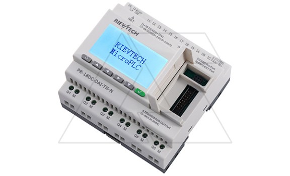 Программируемый логический контроллер PR-18DC-DAI-TN-N, 12_24VDC, 12DI(8AI), 6TO, RTC, SD, RS485, Ethernet, ЖКИ Rievtech даташит схема