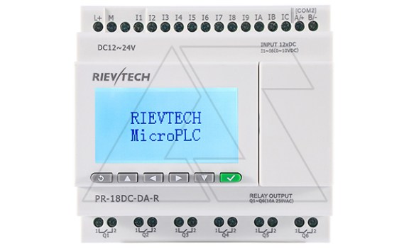 Программируемый логический контроллер PR-18DC-DA-R, 12_24VDC, 12DI(6AI), 6RO, RTC, RS232, RS485, ЖКИ фото