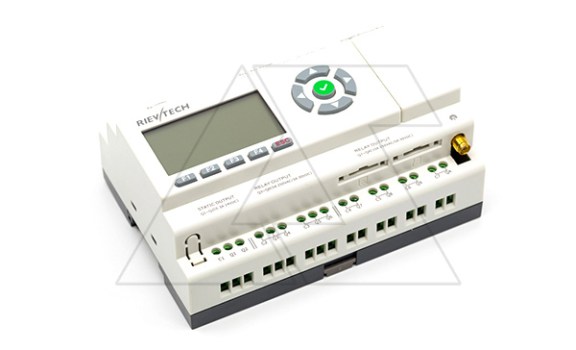 Программируемый логический контроллер PR-23DC-PTDAI-RT-4G , 12_24VDC, 3xPt100, 10DI(6AI), 2TO, 8RO, RTC, SD, RS485, Ethernet, 2G/4G/GSM, ЖКИ Rievtech даташит схема