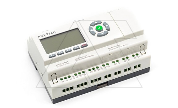 Программируемый логический контроллер PR-23DC-PTDAI-RT-N , 12_24VDC, 3xPt100, 10DI(6AI), 2TO, 8RO, RTC, SD, RS485, Ethernet, ЖКИ Rievtech даташит схема