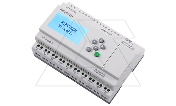 Программируемый логический контроллер PR-24AC-R, 110_240VAC, 14DI, 10RO, RTC, RS232, RS485, ЖКИ Rievtech даташит схема